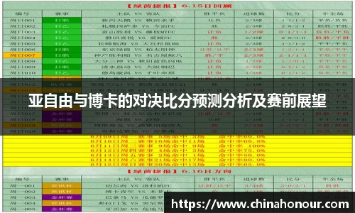 亚自由与博卡的对决比分预测分析及赛前展望
